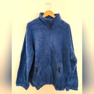King Size - Full Zip Fleece Jacket, 2XL Big, Royal Blue
